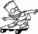 Bart Simpson Skateboard Andando Decal Gangster Pegatinas sketch template