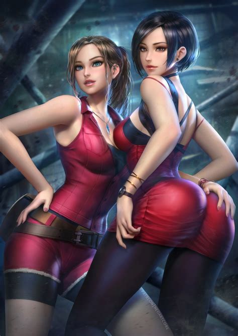 nudtawut thongmai resident evil resident evil 2 ada wong claire redfield ass ass grab cleavage