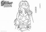 Coloring Glitter Force Precure Pages Lineart Character Printable Kids sketch template