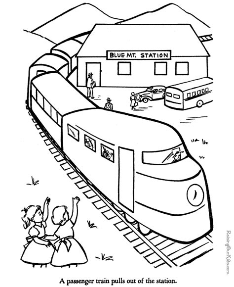 train coloring page passenger train
