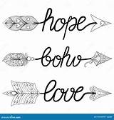 Arrows Coloring Pages Hand Adult Drawn Feathers Boho Ethnic Patterned Decorative Hope Signs Preview sketch template