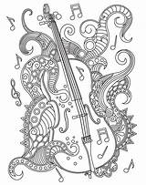 Violin Colouring Zentangle Kolorowanka sketch template