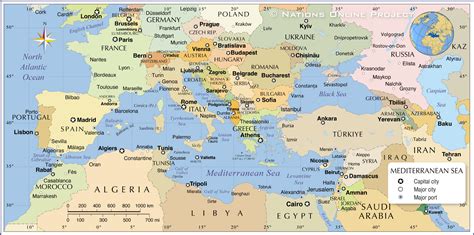 political map  mediterranean sea nations  project