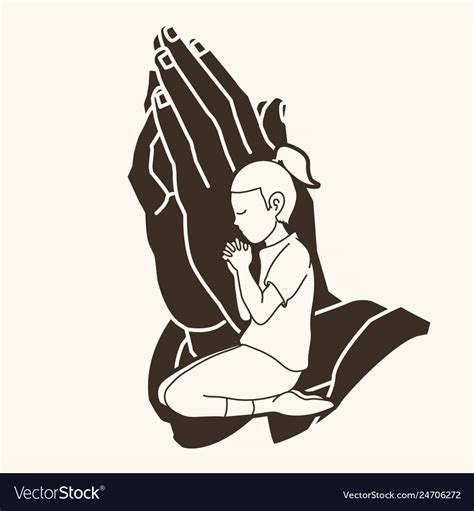 girl prayer christian praying graphic royalty free vector