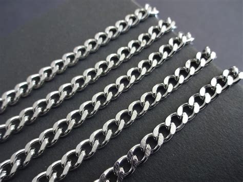 meters  stainless steel curb chain faceted soldered xxmm chain bulk lot silver