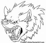 Werewolf Drawing Head Anime Firewolf Lineart Deviantart Drawings Getdrawings Angry Face Eye Favourites Add sketch template
