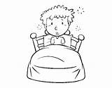 Menino Cama Bambino Lit Colorare Coloriages Objets Acolore sketch template