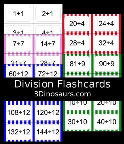 division flashcard printable division flash cards flashcards