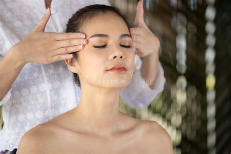 young asian beautiful woman  spa natural thai massage  spa asian