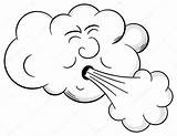 Vento Vent Nuage Nuvola Viento Souffle Nuvem Imagem Soffia Fumetto Soprando Colorare Blows Blowing Brennt Durch Nube Aire Disegno Gale sketch template