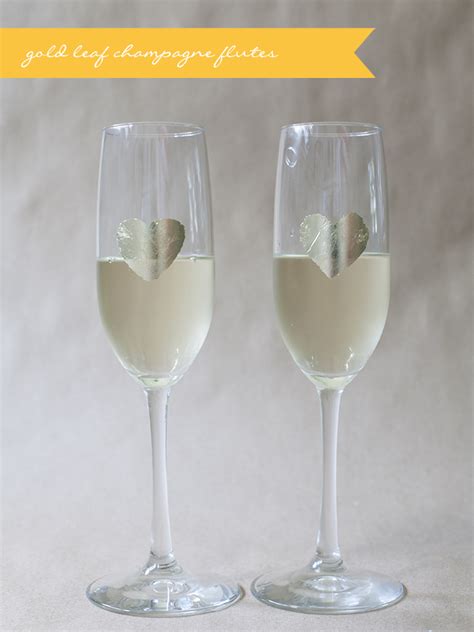 gold leaf champagne flute diy glamour and grace