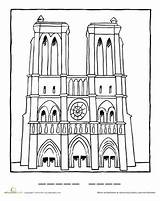 Coloriage Cathédrale Cathedral Ausmalbilder Enfant Frankreich Ausmalen Chocobo sketch template