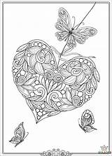 Coloring Pages Heart Butterflies Hearts Butterfly Mandala Flower Adult Printable Sheet Book Bubakids sketch template