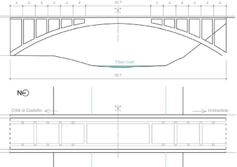 plan  elevation   investigated bridge dimensions