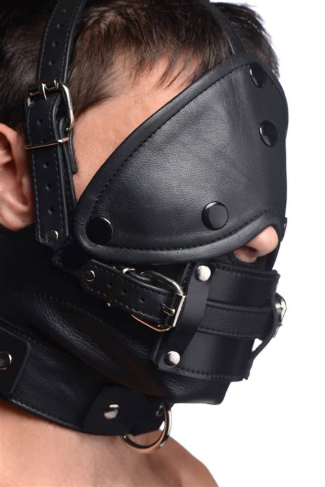 leather head harness with removeable gag the bdsm toy shop