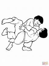 Judo Colorare Fight Ausmalbilder Fighting Disegni Ragazzi Printable Kampfsport Disegnare Malvorlagen sketch template