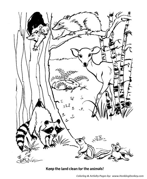 animal habitats coloring pages