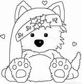 Christmas Dog Coloring Pages Puppy Clipart Kids Noel Colouring Dessin Cute Dogs Sheets Westie Animal Animals Crafts Patterns Things Little sketch template