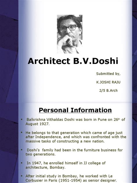 architect bv doshi architect further education