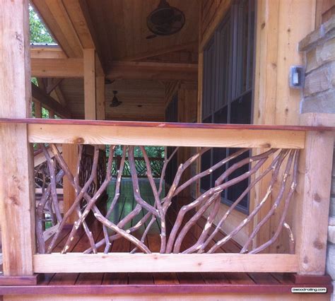 hewn log porch railing mountain laurel railing