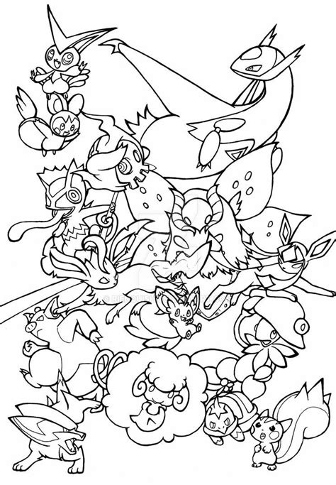 pokemon group   rienquish  deviantart pokemon coloring pages