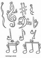 Noten Malvorlage Malvorlagen Vorzeichen Ausmalbilder Kinder Musikinstrumente Kostenlose Lieder sketch template