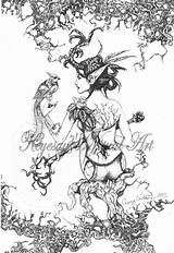 Druid Coloring Elven Pages Adult Designlooter Mermaid 75kb Item 97kb sketch template