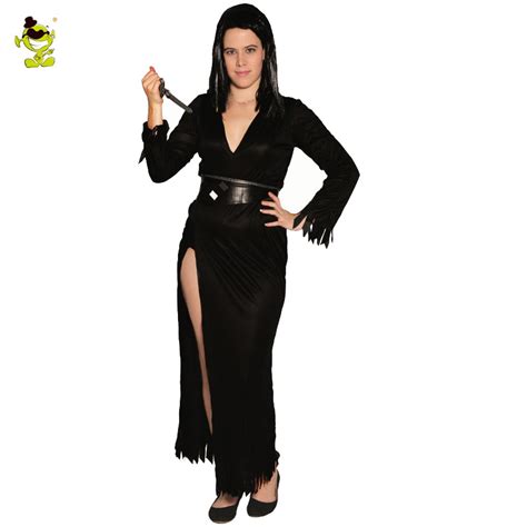 Women S Elvira Costume Mistress Of The Dark Full Length Sexy Black
