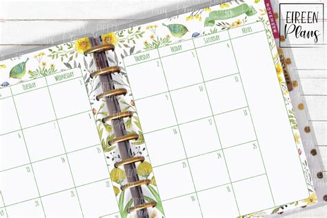 happy planner dashboard layout   calendar