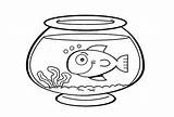 Fish Bowl Coloring Clipart Printable Pages Clip Drawing Sheet Cat Goldfish Template Cliparts Fishbowl Pet Colouring Color Pets Graphic Cartoon sketch template
