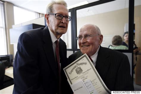 after 54 years together jack evans and george harris become first same sex couple to marry in