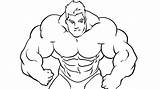 Bodybuilder Drawing Muscle Draw Manga Arm Body Man Drawings Builder Getdrawings sketch template