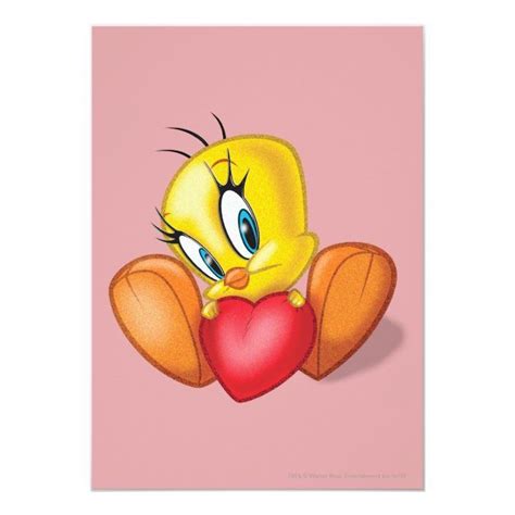 Tweety Holding Heart Invitation Tweety Bird Drawing