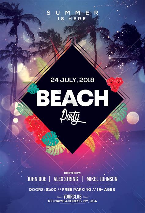 check out my behance project “beach party psd flyer template”