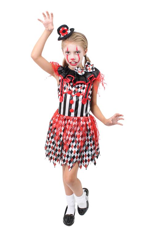 girls scary clown costume i love fancy dress