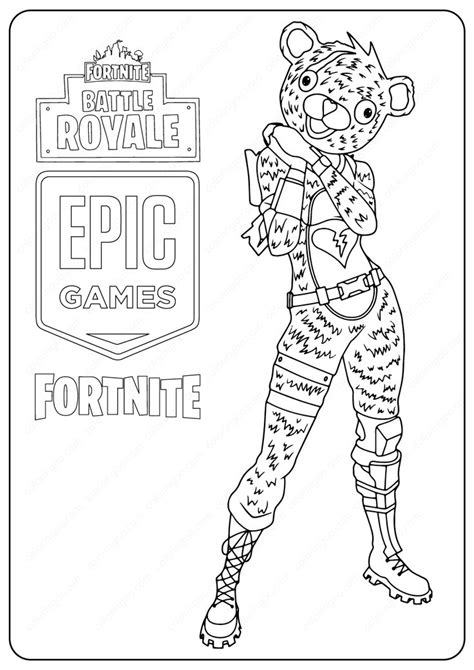 printable fortnite bear skin coloring page coloring pages fortnite