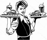 Waitress Drawing Paintingvalley Drawings sketch template