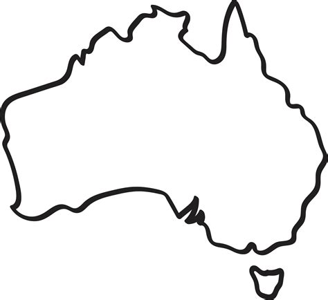 outline australia map  white background  vector art  vecteezy