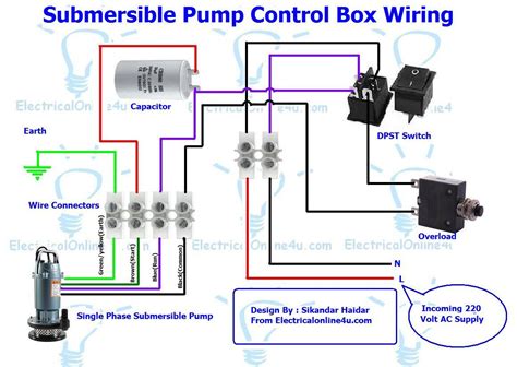 submersible pump control box wiring diagram   wire single phase