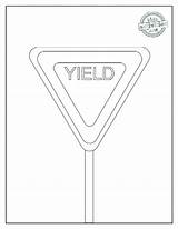 Coloring Sign Pages Traffic Yield Kids Road Stop Signs Color Activities sketch template