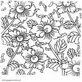 Coloring Pages Flowers Printable Adults Flower Spring Adult Print Look Other sketch template