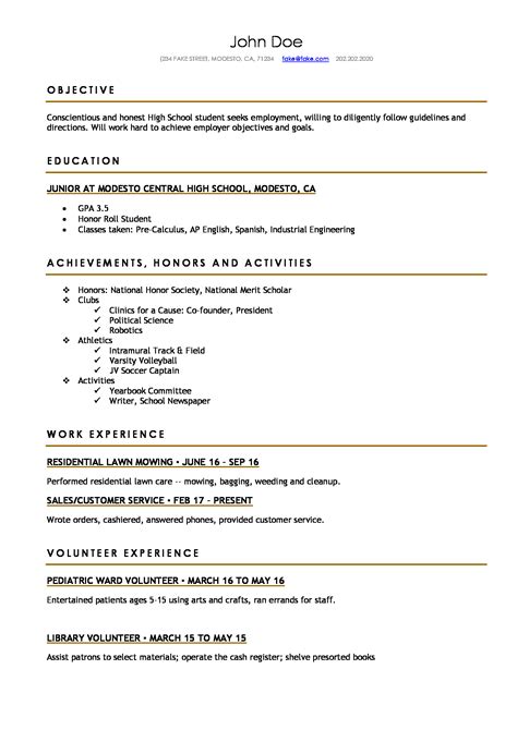 high school resume resume templates  high school students  teens