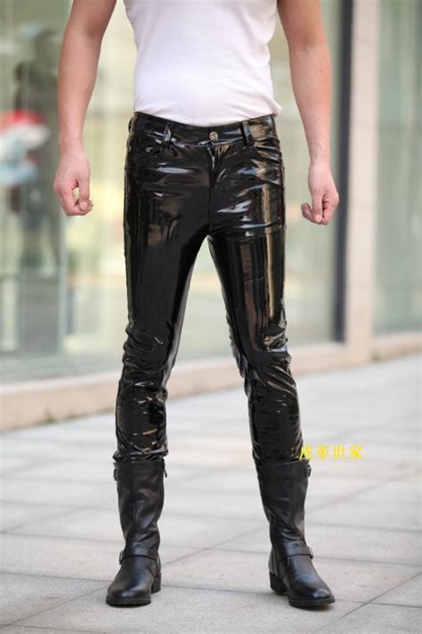 Hot Brand Fashion Men Leather Pants Luxury Designer Man