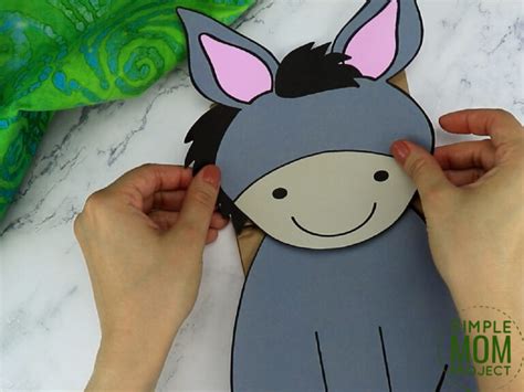 printable donkey paper bag puppet template simple mom project