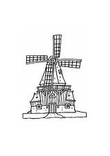 Coloring Windmill Mill Wind sketch template