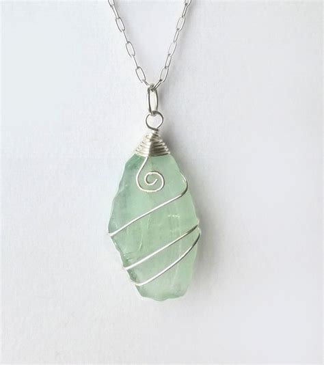 Beach Glass Necklace Wire Wrapped Sea Glass Necklace