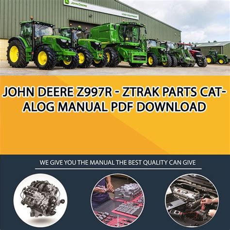 john deere zr ztrak parts catalog manual   service manual repair manual