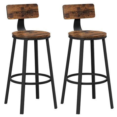 Buy Vasagle Bar Stools Kitchen Stools Set Of 2 Tall Bar Chairs With