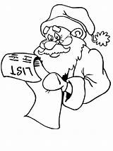 Santa Claus Coloring Christmas Kids List Pages Checking Print Check Fun His Kerstman Printable Color sketch template