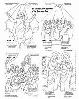 Rosary Mysteries Joyful Luminous Catholic sketch template